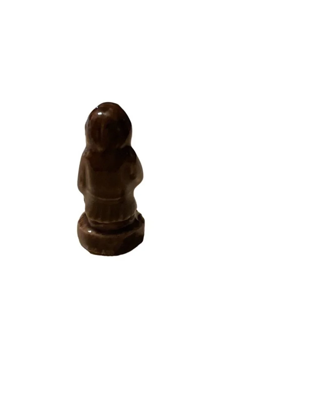 Miniature Brown Ceramic Monk Figurine - 1.5 Inches Tall - Perfect For Tiny Zen G